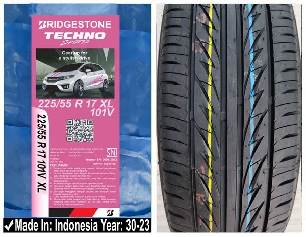 225/55R17 Bridgestone Car Tyre