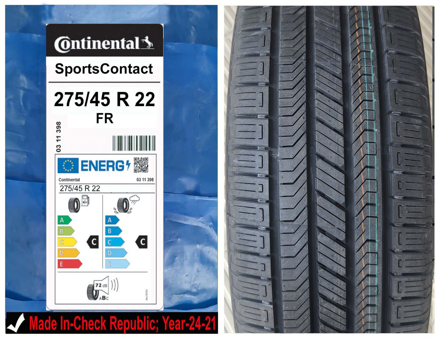 275/45R22 Continental car tyre