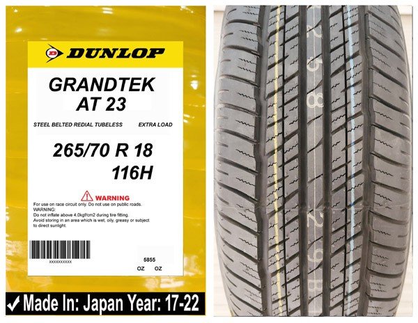 265/70R18 Dunlop Car Tyre