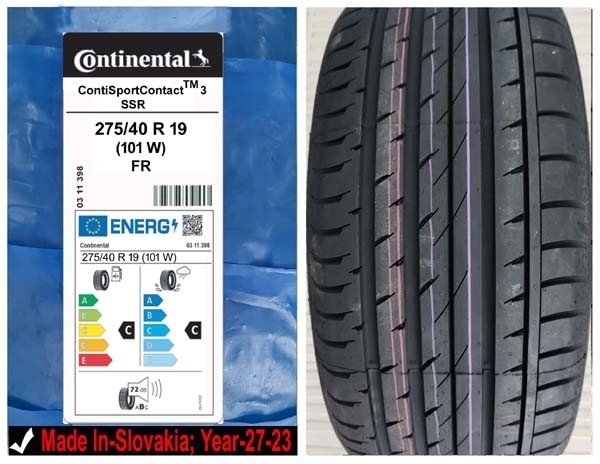 275/40R19 Continental Car Tyre
