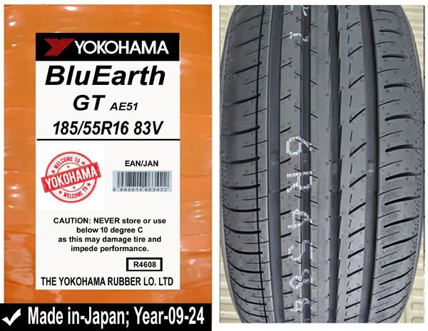 185/55R16 Yokohama Car Tyre