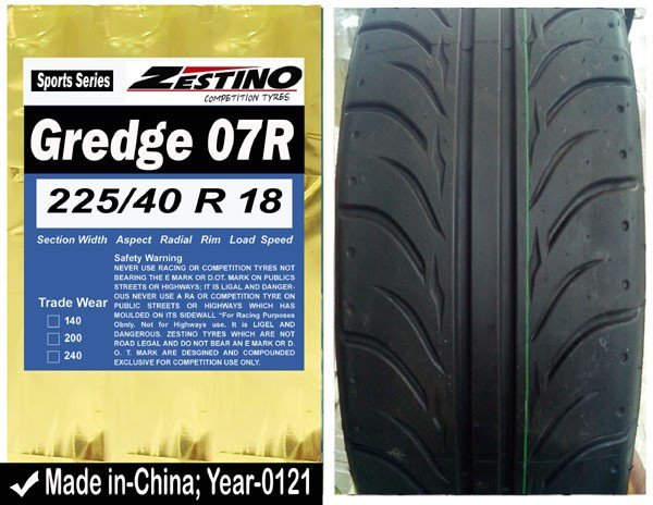 225/40R18 Zestino Car Tyre