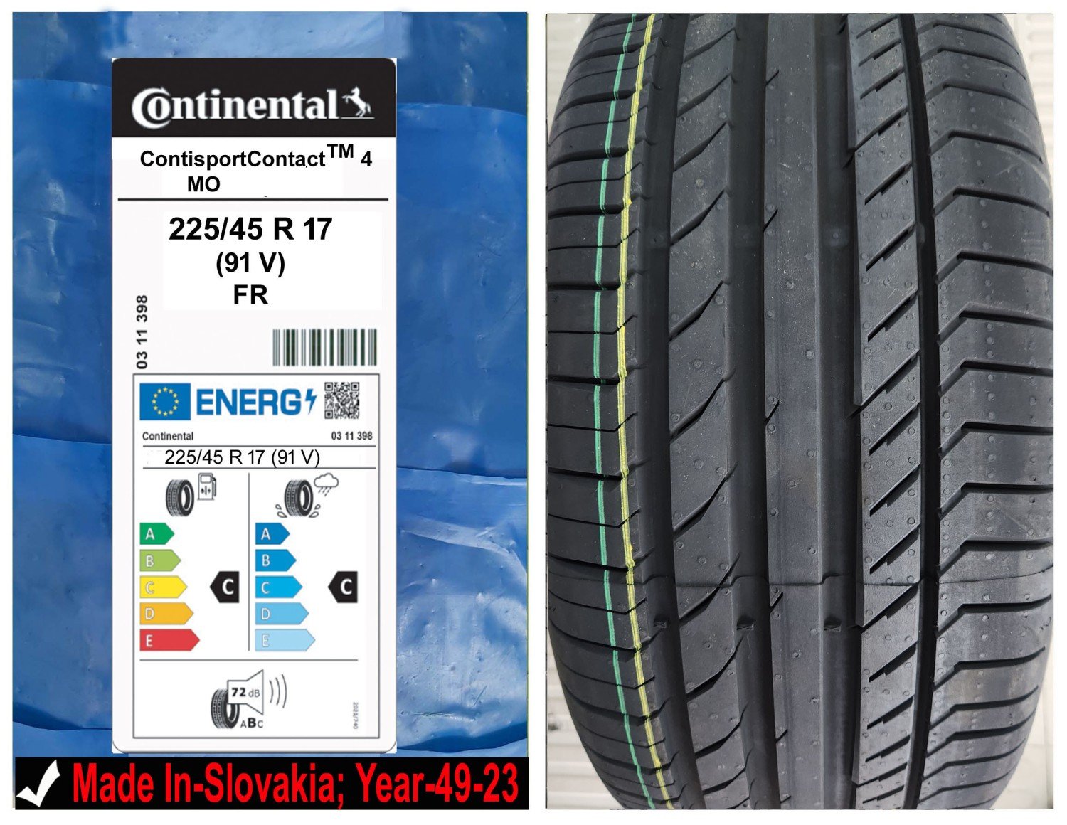 225/45R17 Continental Car Tyre