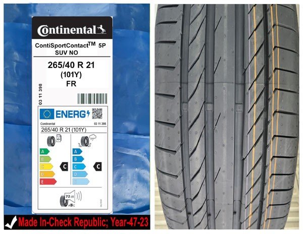 265/40R21 Continental Car Tyre