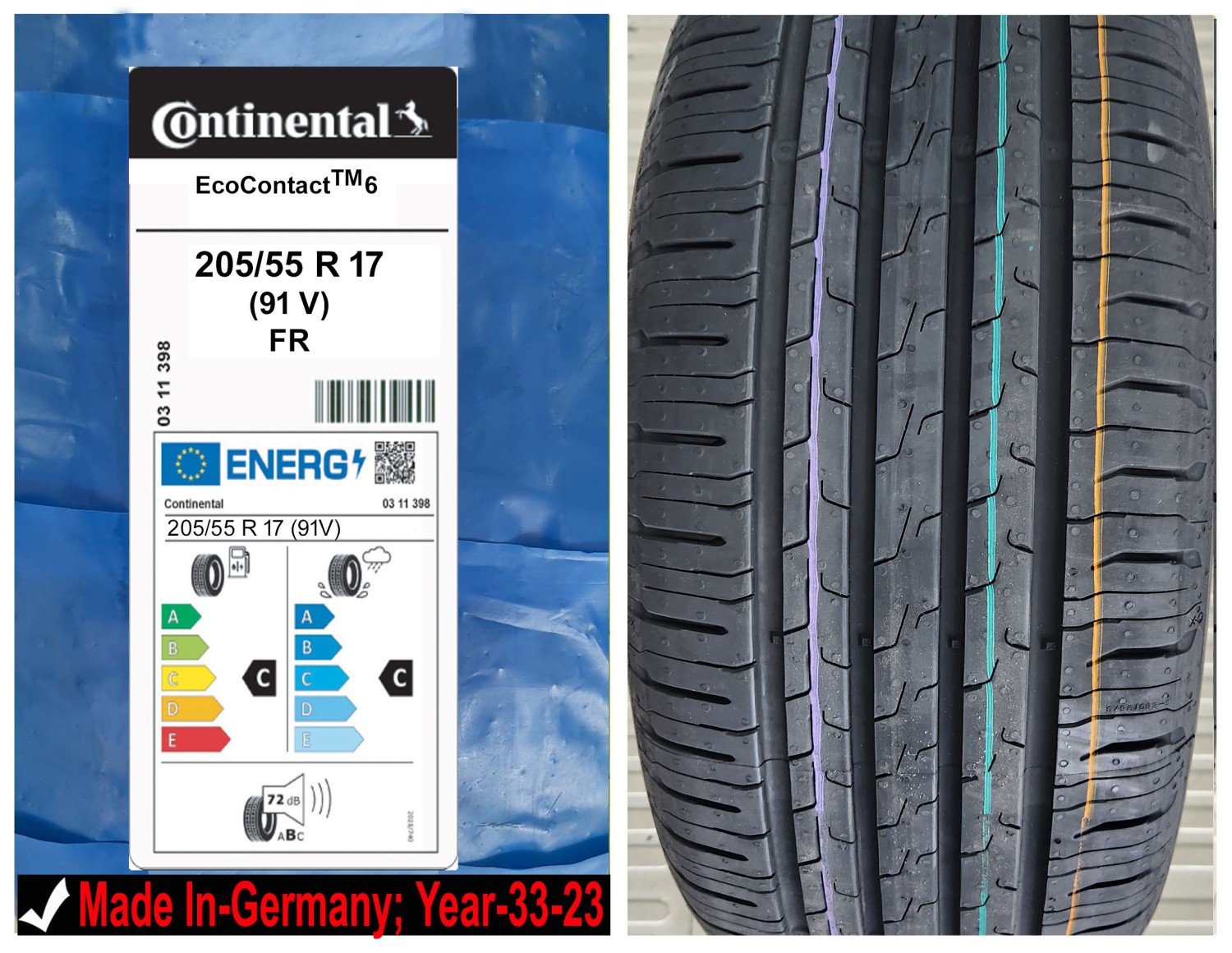 205/55R17 Continental Car Tyre