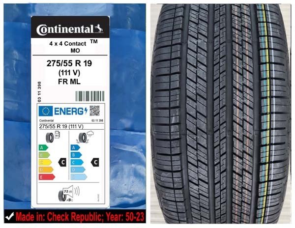 275/55R19 Continental Car Tyre