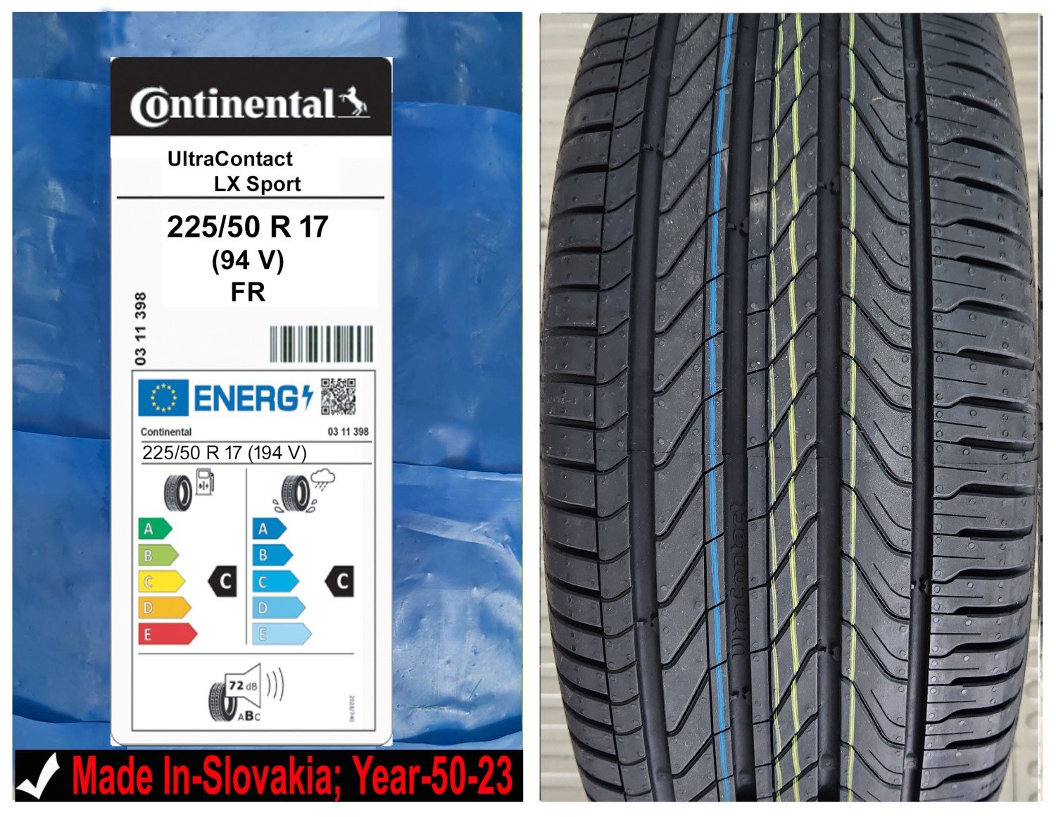 225/50R17 Continental Car Tyre