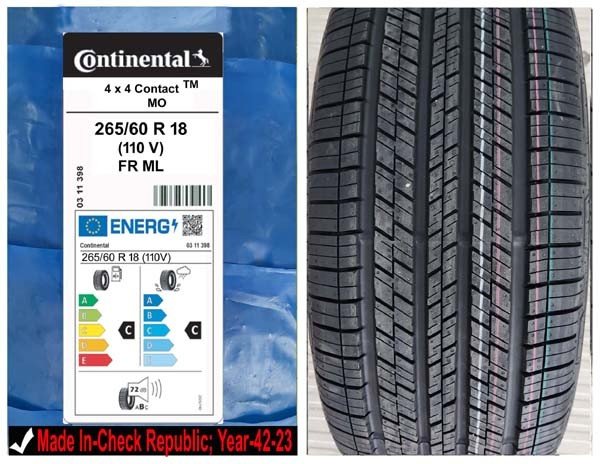 265/60R18 Continental Car Tyre