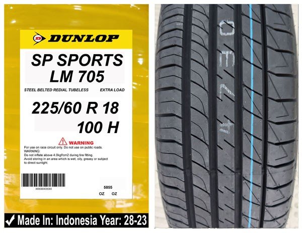 225/60R18 Dunlop Car Tyre
