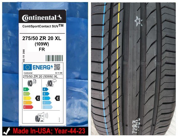 275/50R20 Continental Car Tyre