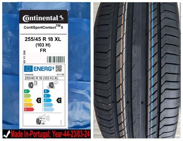255/45R18 Continental Car Tyre