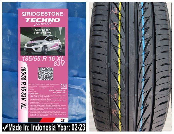 185/55R16 Bridgestone car tyre