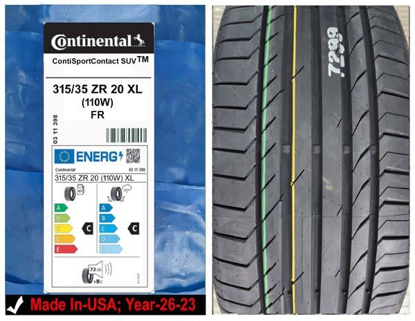 315/35R20 Continental Car Tyre