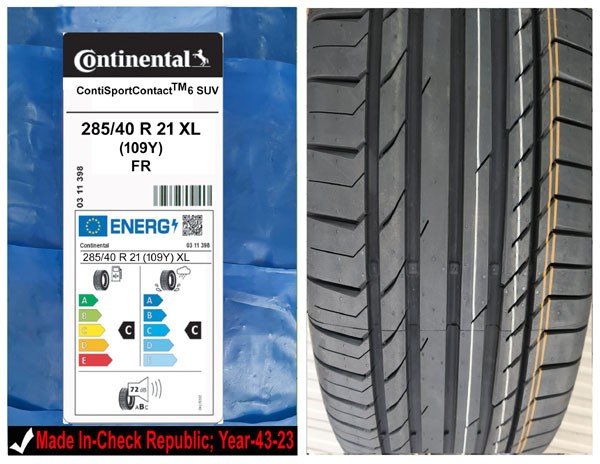 285/40R21 Continental Car Tyre